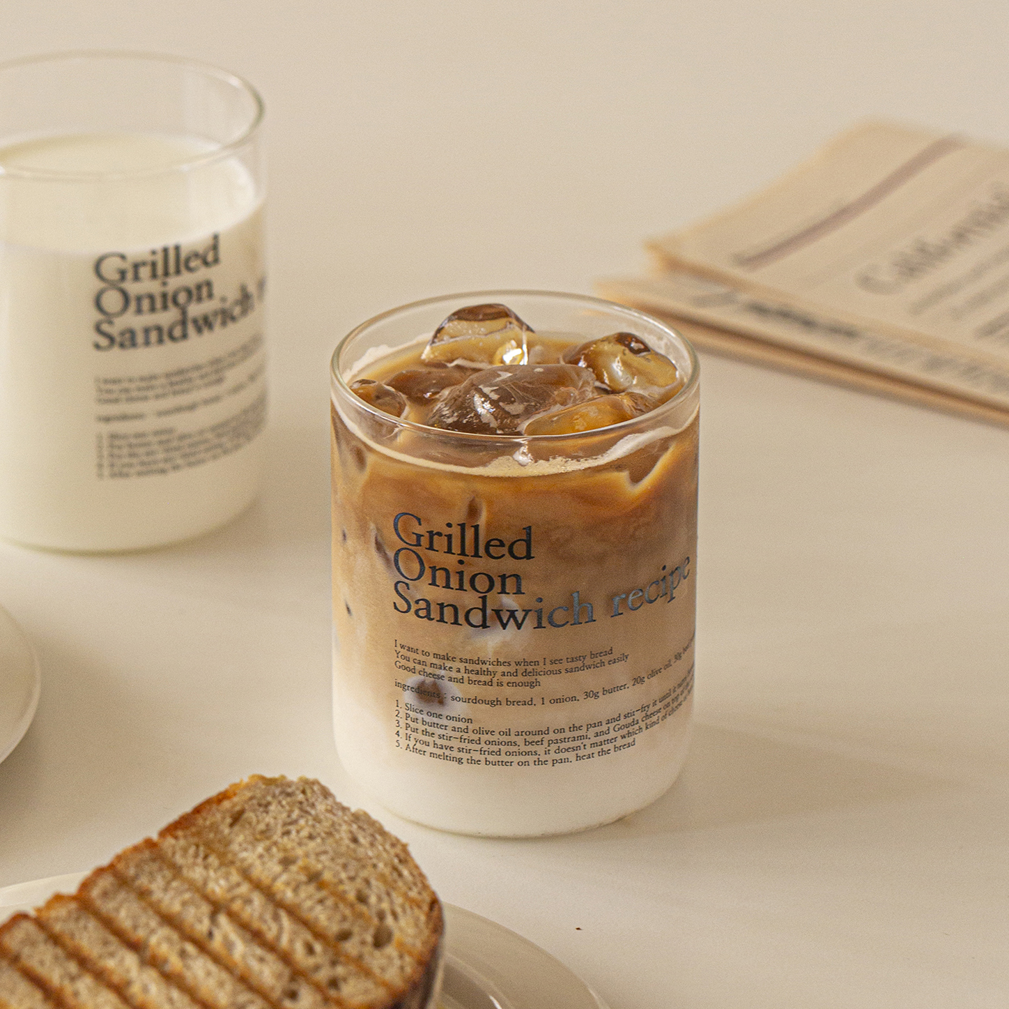 Grilled onion sandwich glass