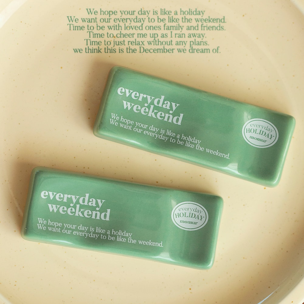 [weekend 4] 홀리데이 수저받침 'Green Ivory'