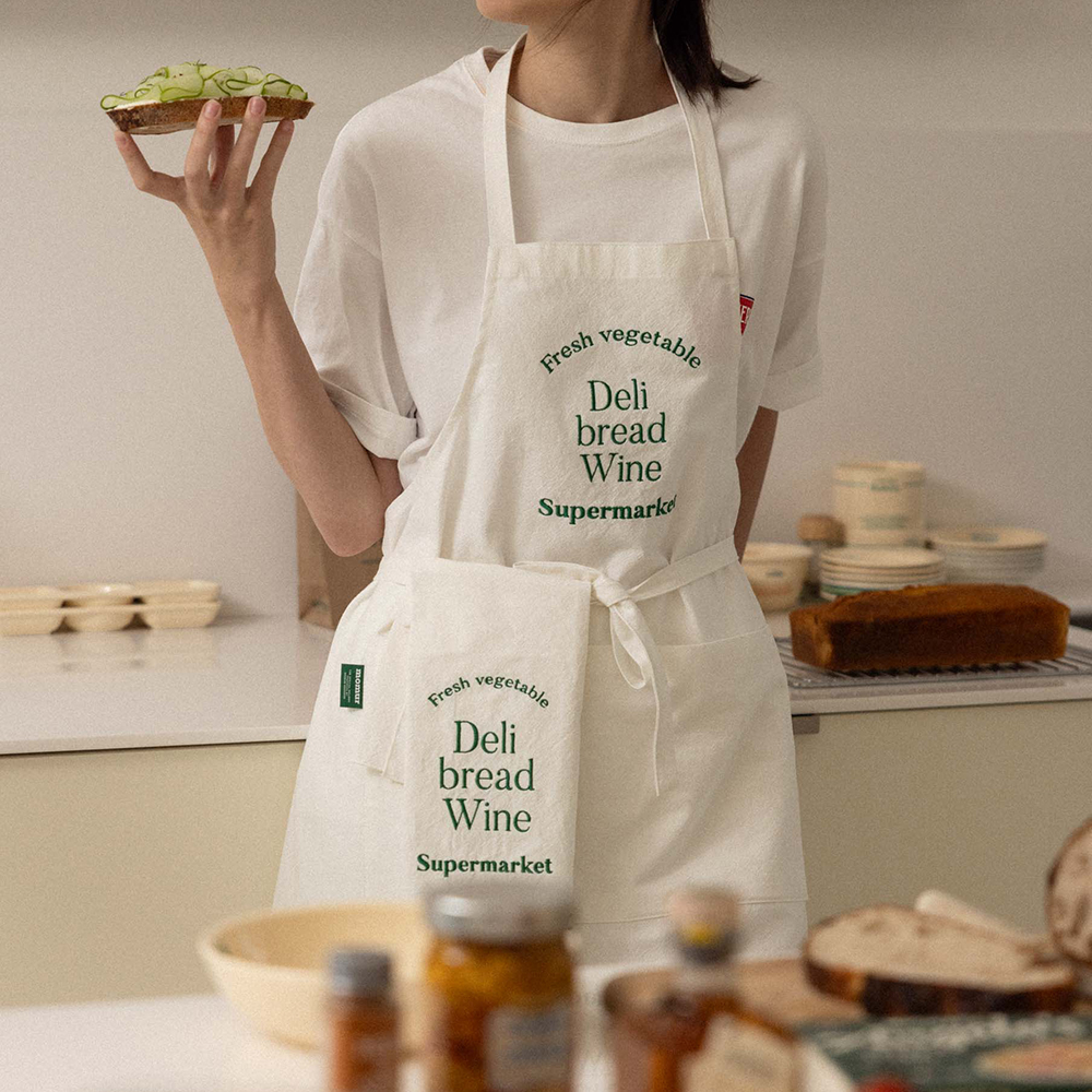 [weekend 3] 슈퍼마켓 앞치마 LONG APRON_green