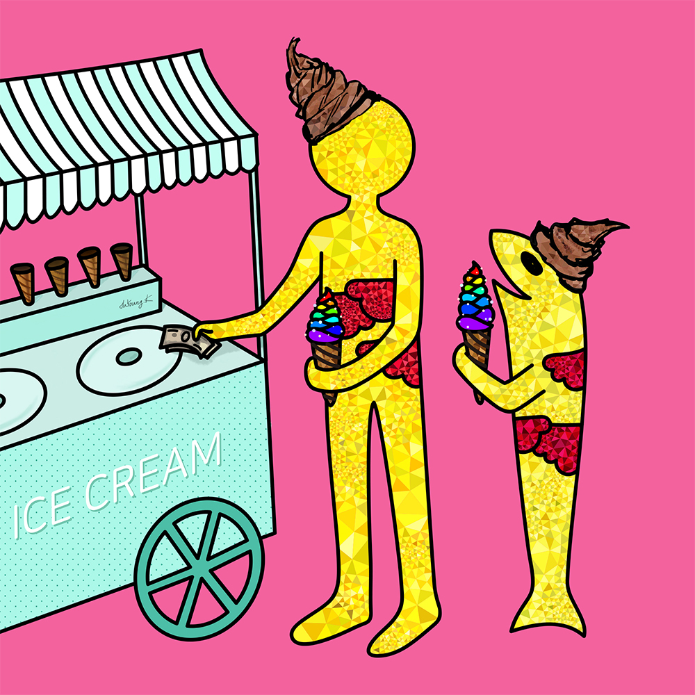구름물고기와 구름맨 (have an ice cream) 그림 판매