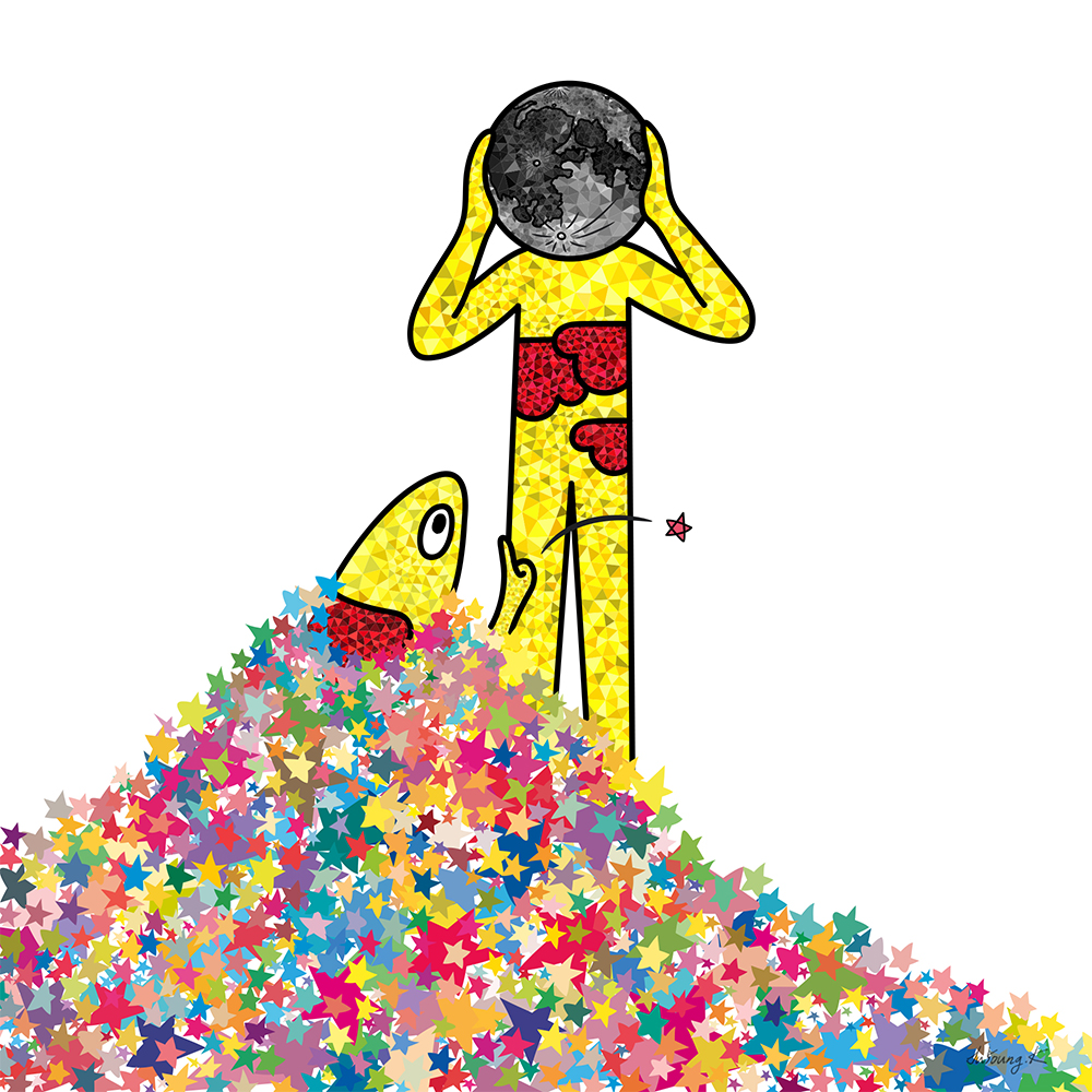 구름물고기와 구름맨 (moon and stars) 그림 판매