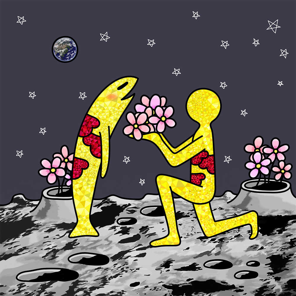 구름물고기와 구름맨 (flower on the moon) 그림 판매