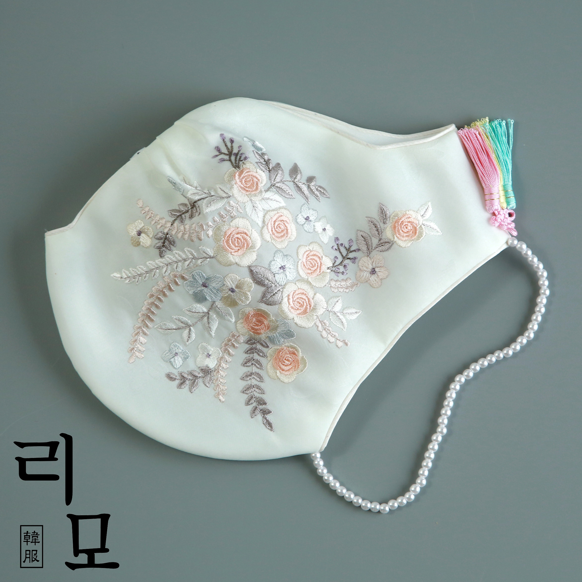 리모한복 조바위 장미(아이보리) (1-2세) 여아 모자 액세서리