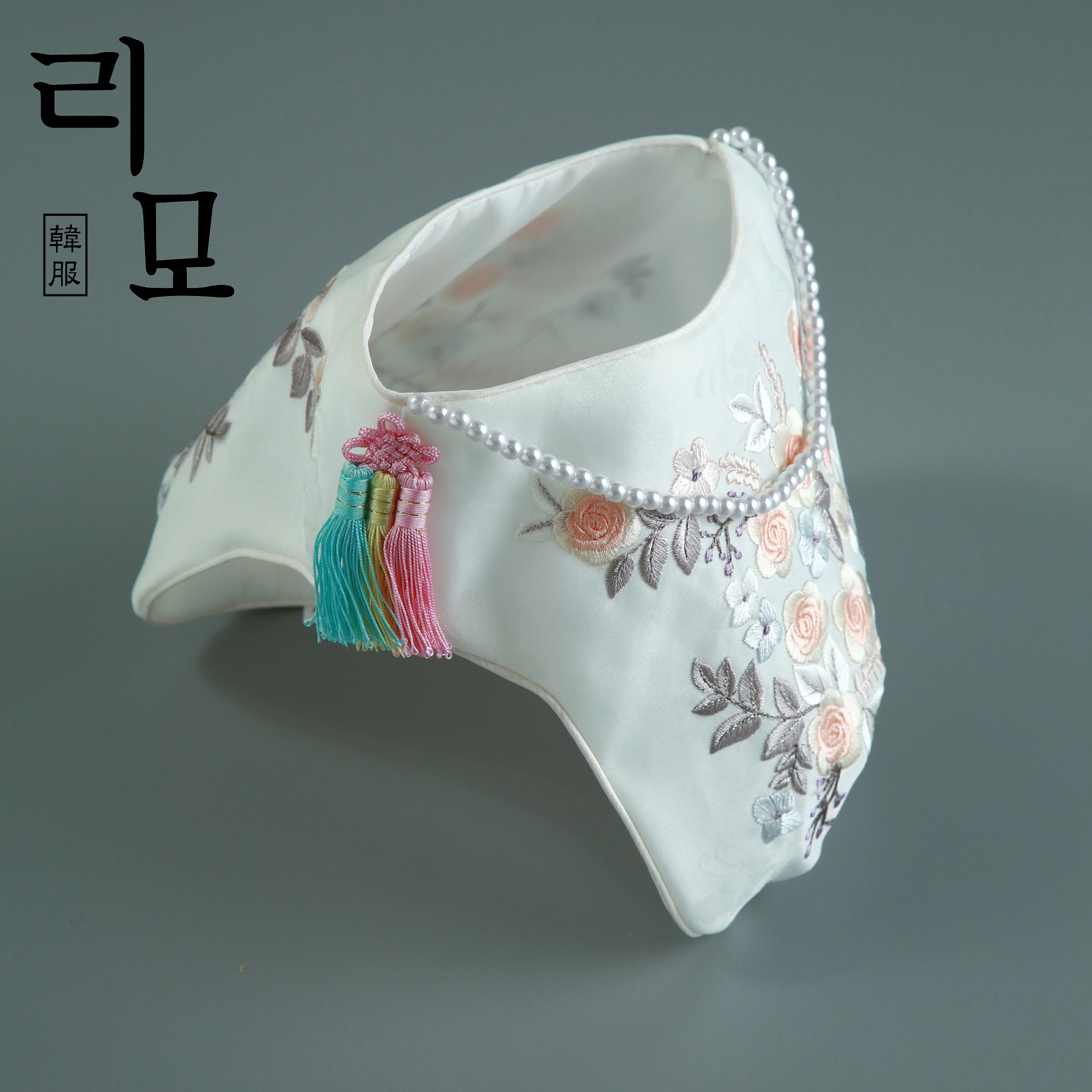 리모한복 조바위 장미(아이보리) (1-2세) 여아 모자 액세서리