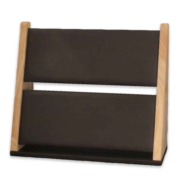 원목 2단 경사 목걸이 진열대 브라운 대 36x13x30.5