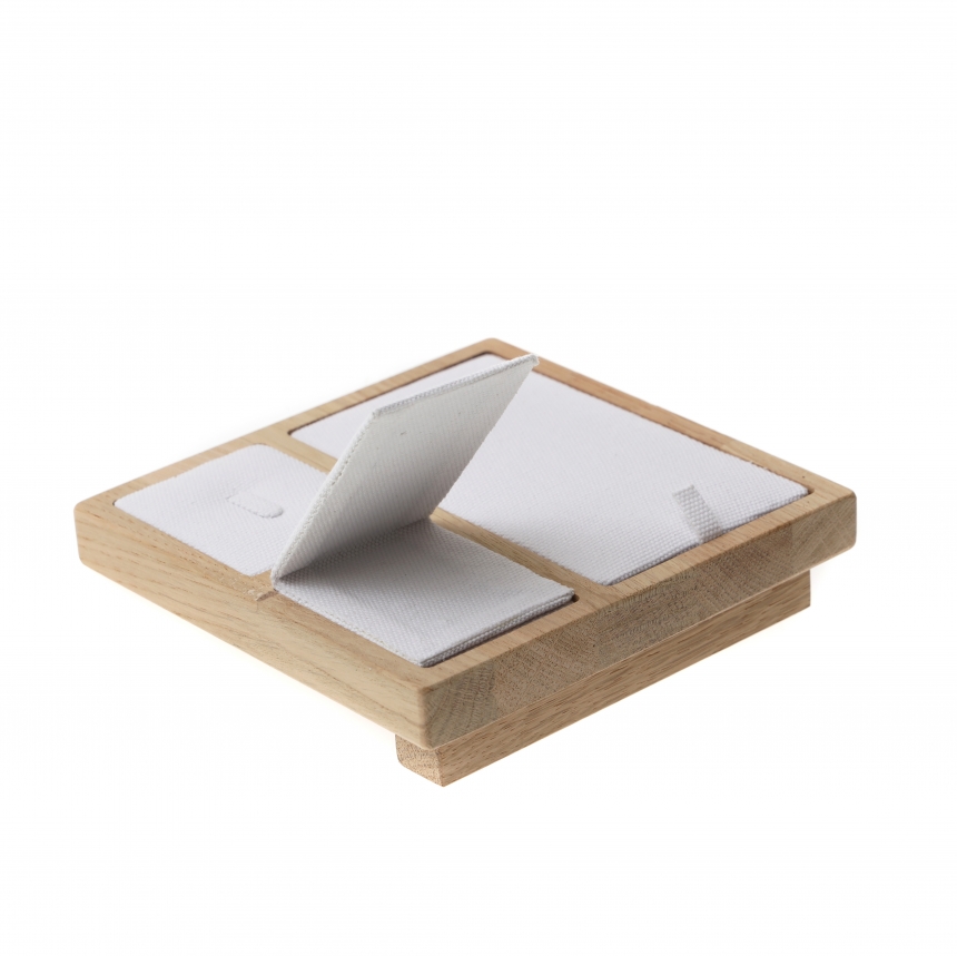 내추럴 원목 캔버스 사각 분리형 세트 진열대 15x15x3.5