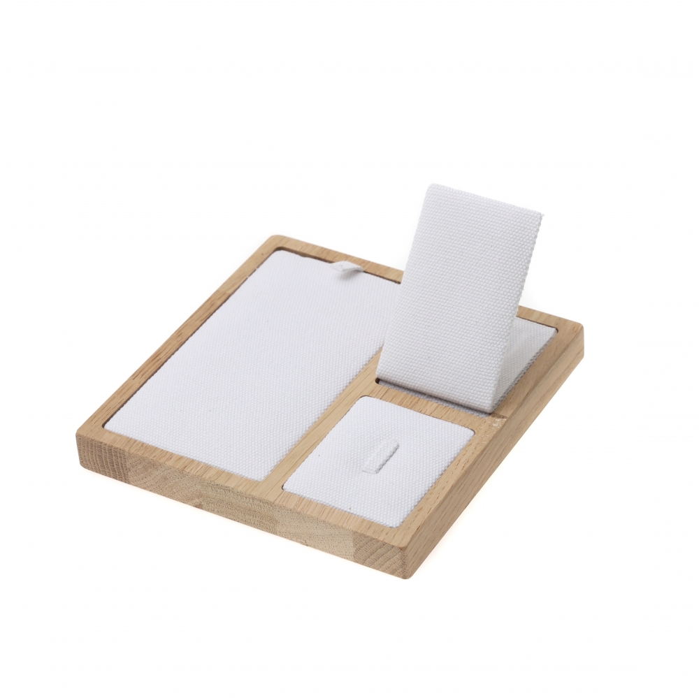 내추럴 원목 캔버스 사각 분리형 세트 진열대 15x15x3.5
