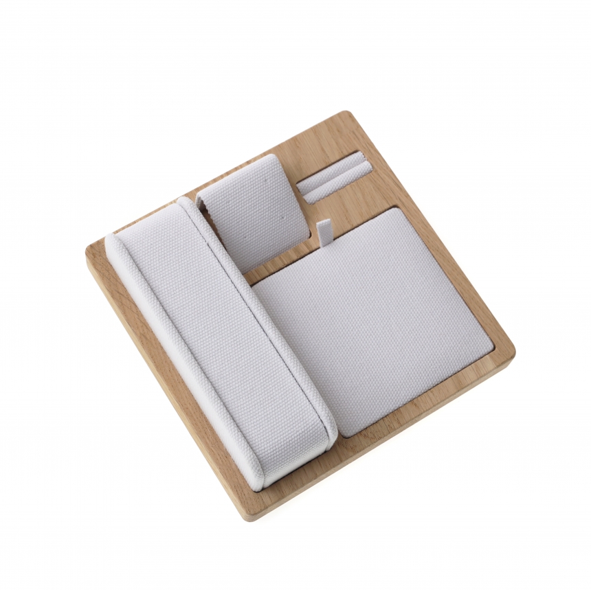 내추럴 원목 캔버스 사각 분리형 세트 진열대 15x15x4