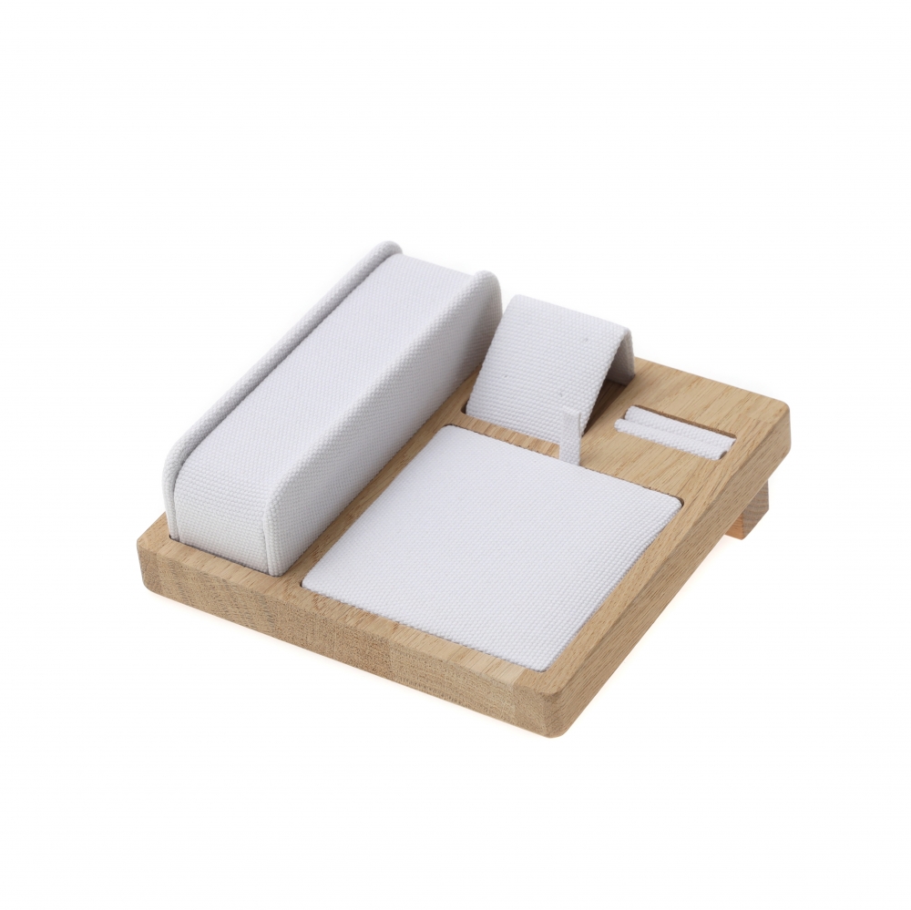 내추럴 원목 캔버스 사각 분리형 세트 진열대 15x15x4