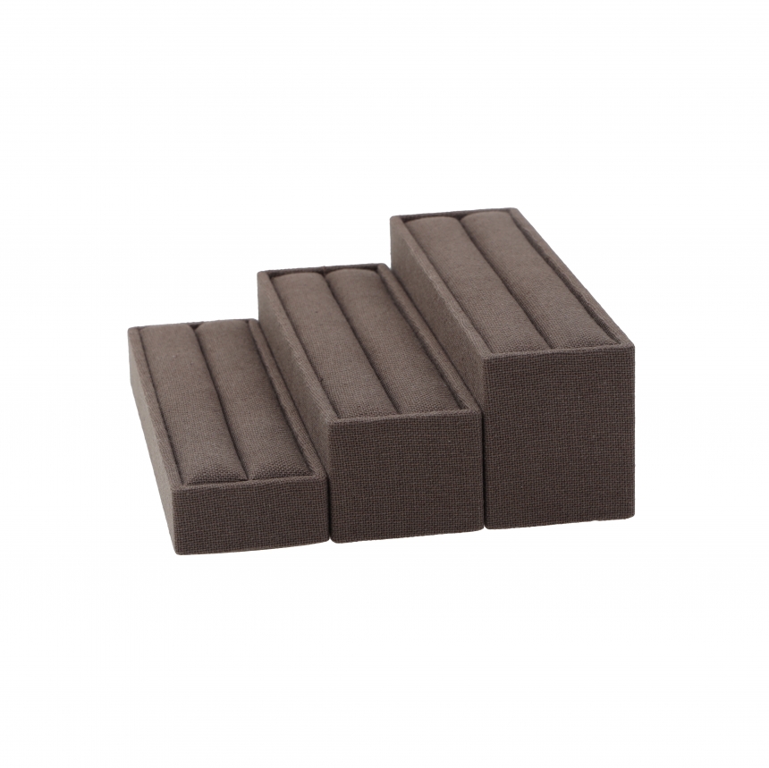 린넨 3단 반지 진열대 브라운 20x16.5x6.5