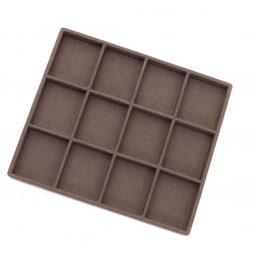 린넨 나눔 12칸 다용도 진열대 브라운 29x25x2.6