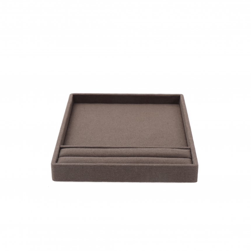 린넨 서비스판 반지 다용도 진열대 브라운 25x20x2.5