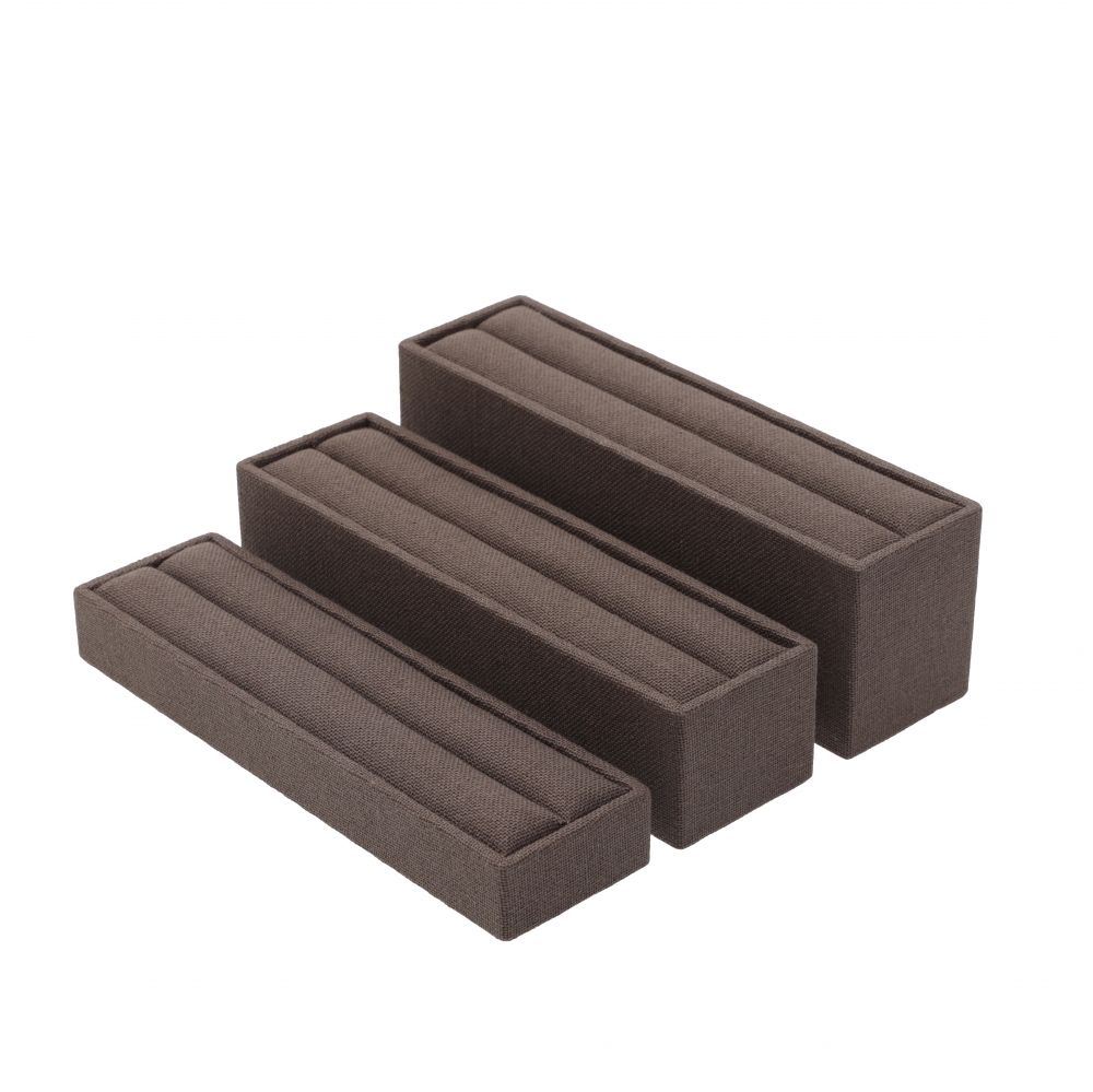 린넨 3단 반지 진열대 브라운 20x16.5x6.5
