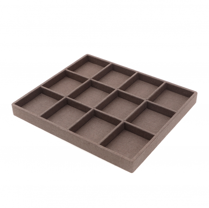 린넨 나눔 12칸 다용도 진열대 브라운 29x25x2.6