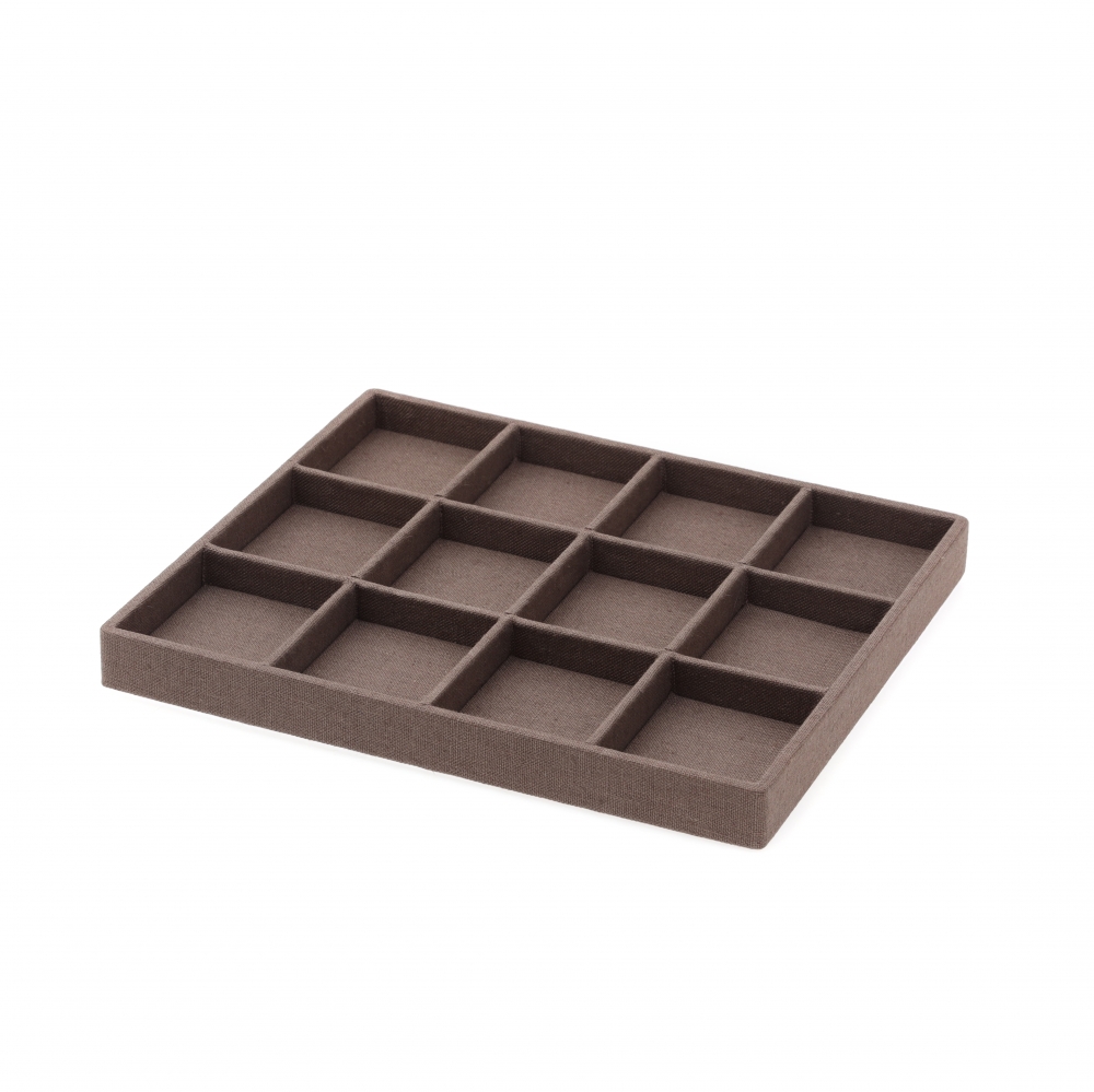 린넨 나눔 12칸 다용도 진열대 브라운 29x25x2.6