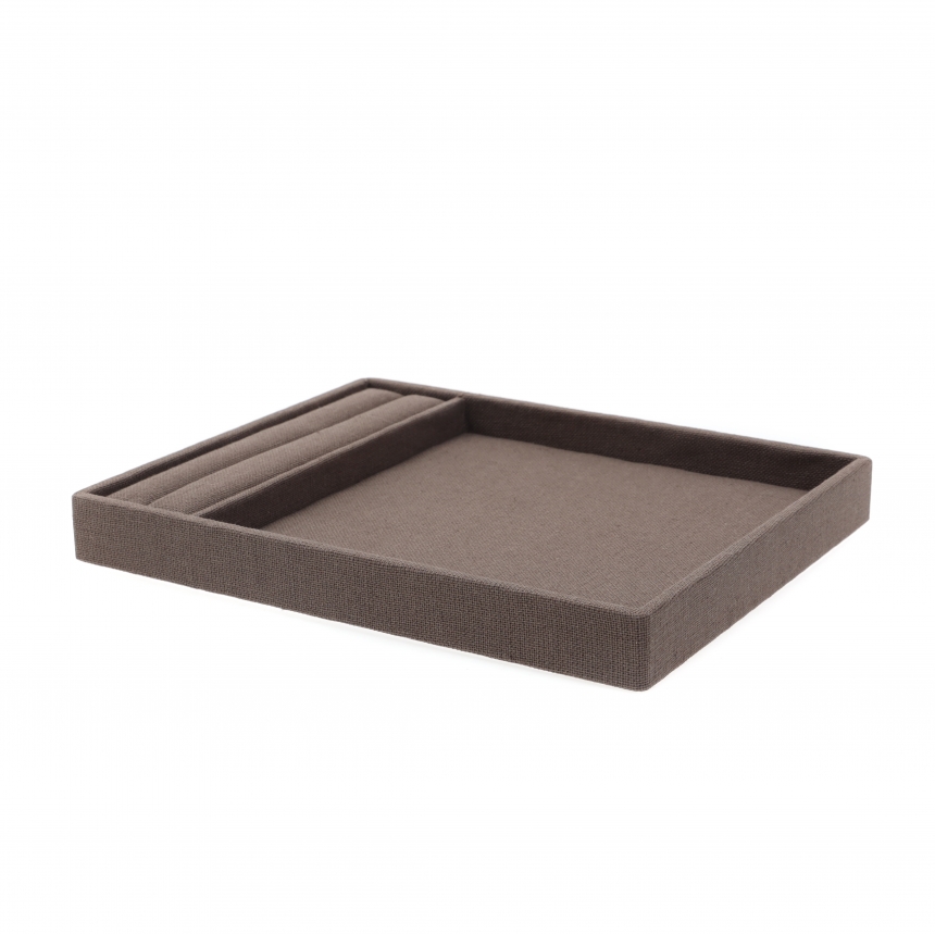 린넨 서비스판 반지 다용도 진열대 브라운 25x20x2.5