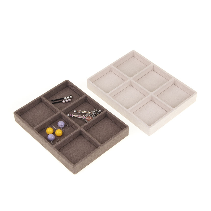 린넨 나눔 6칸 다용도 진열대 브라운 20x15x2.7