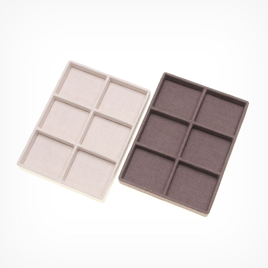 린넨 나눔 6칸 다용도 진열대 브라운 20x15x2.7