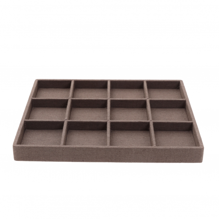 린넨 나눔 12칸 다용도 진열대 브라운 29x25x2.6