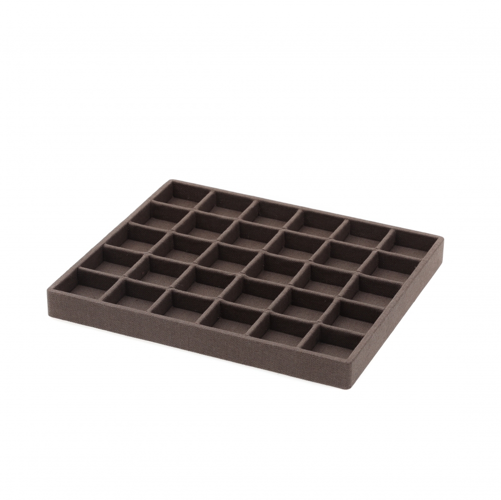 린넨 나눔 30칸 다용도 진열대 브라운 29x25x2.6