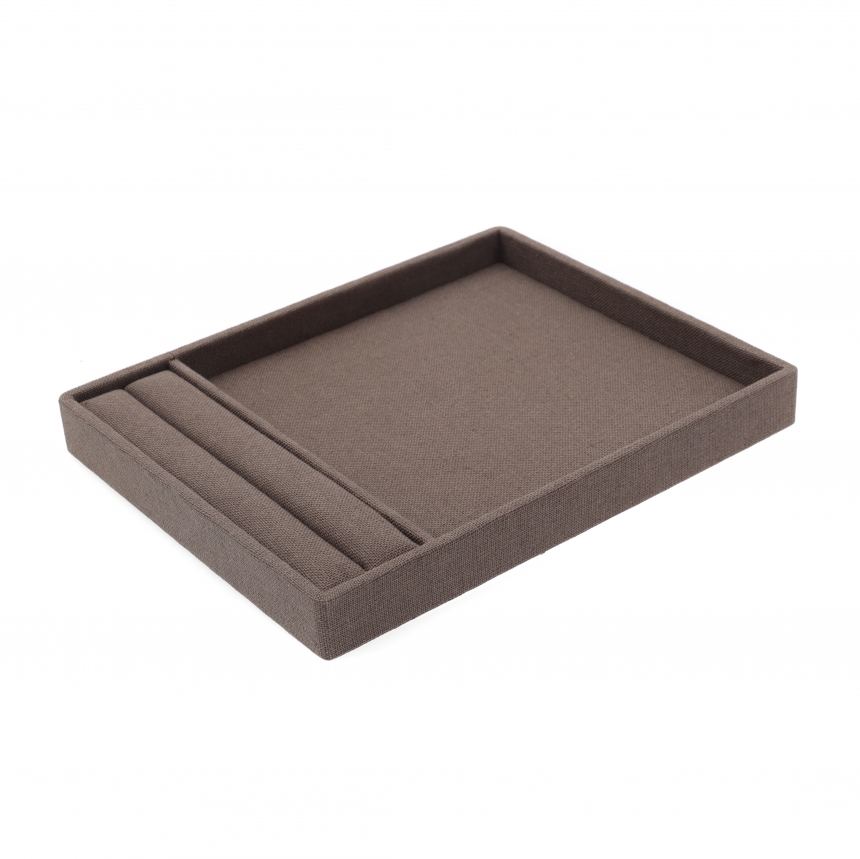 린넨 서비스판 반지 다용도 진열대 브라운 25x20x2.5