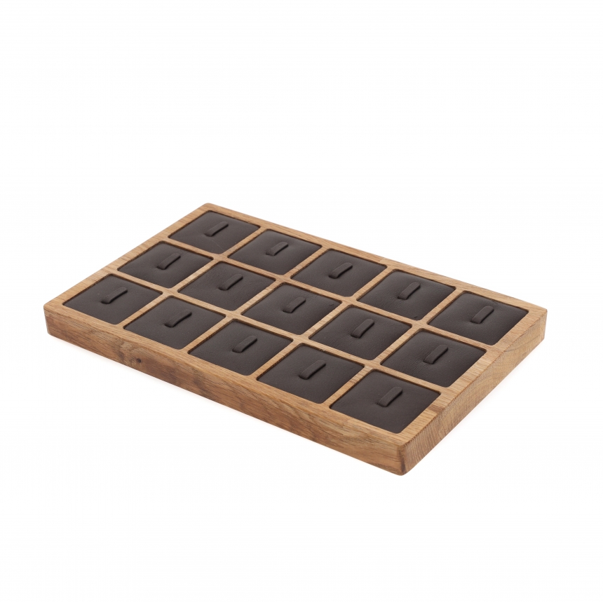 원목 직사각 1/15 반지 진열대 브라운 24.2x15x1.7