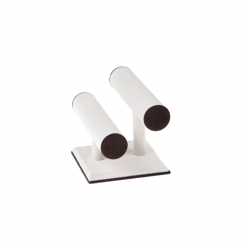 스웨이드 T자 2단 팔찌 진열대 베이지/브라운 24x15.5x15.5