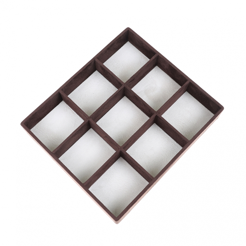 스웨이드 나눔 9칸 다용도 진열대 베이지/브라운 30x26x5.5