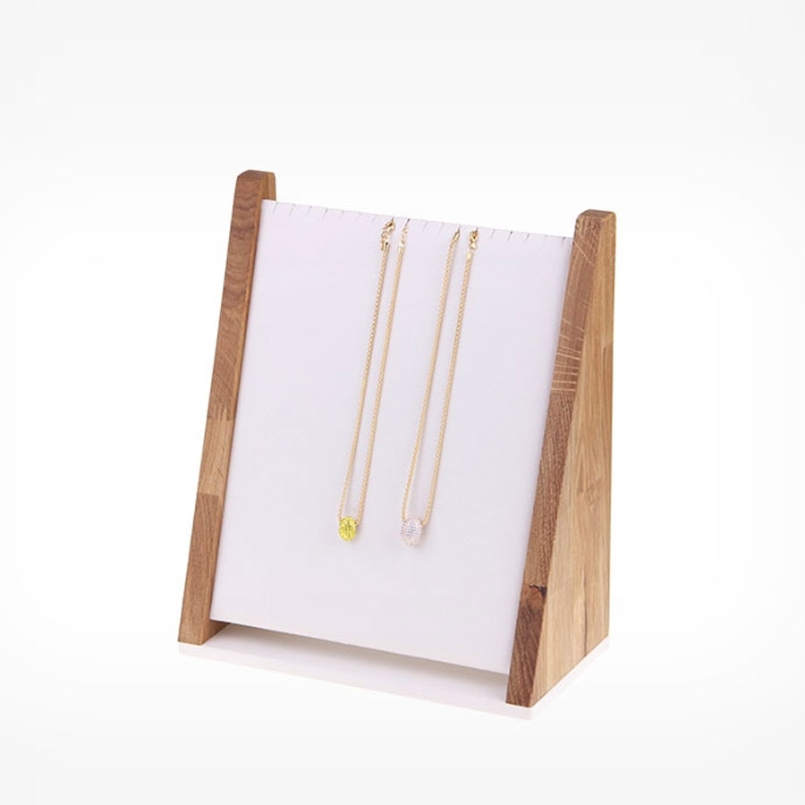 원목 경사 목걸이 진열대 아이보리 소 26.5x13x30.5