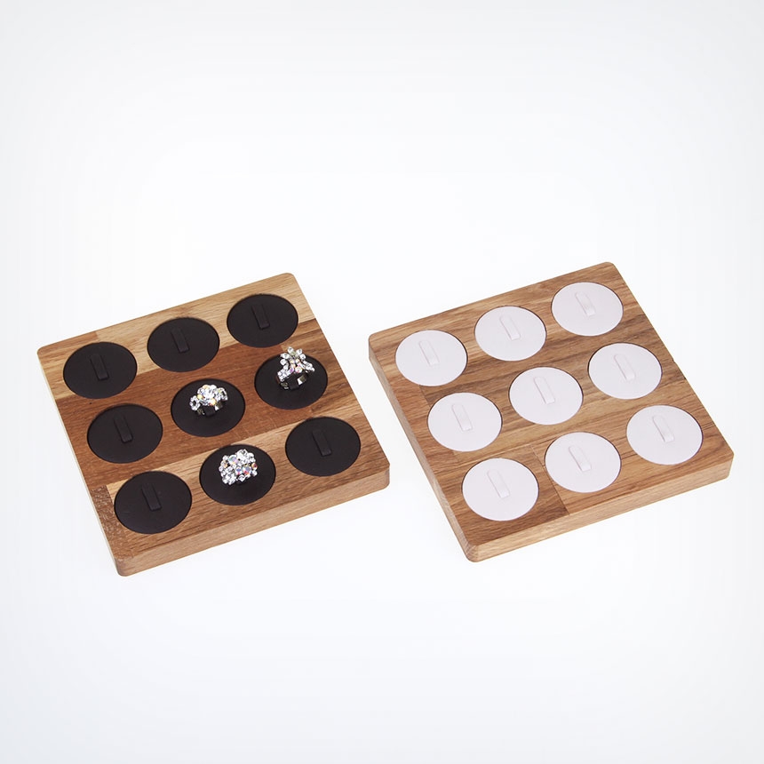 원목 1/9 원형 반지 진열대 브라운 15x15x1.7
