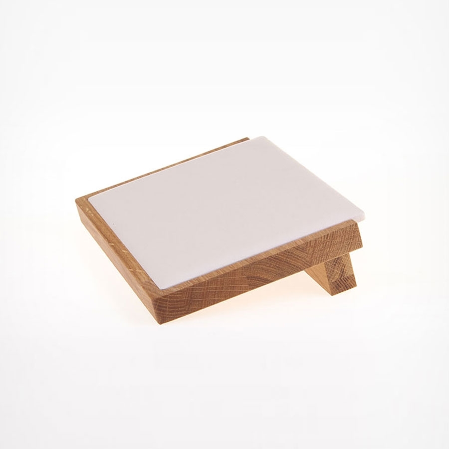 원목 L형 목걸이 진열대 아이보리 소 20.5x15x5