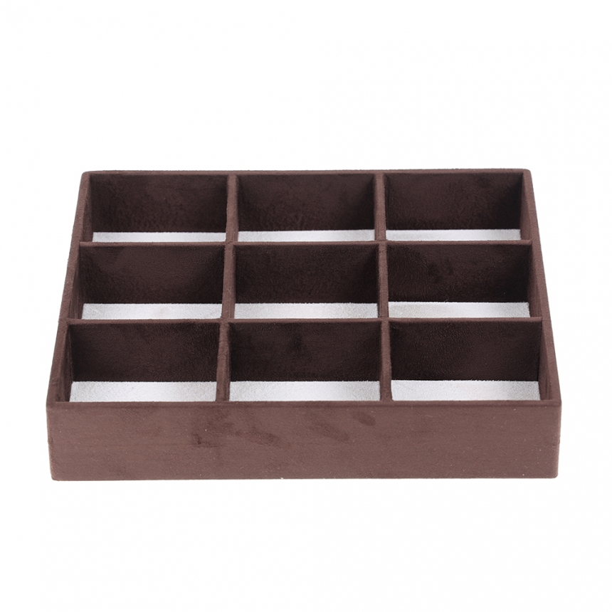 스웨이드 나눔 9칸 다용도 진열대 베이지/브라운 30x26x5.5