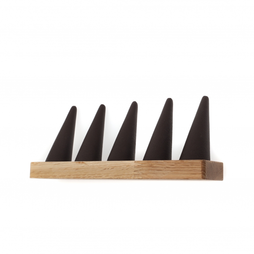 원목 꼬깔 5종 반지 진열대 브라운 21x4.8x8.8