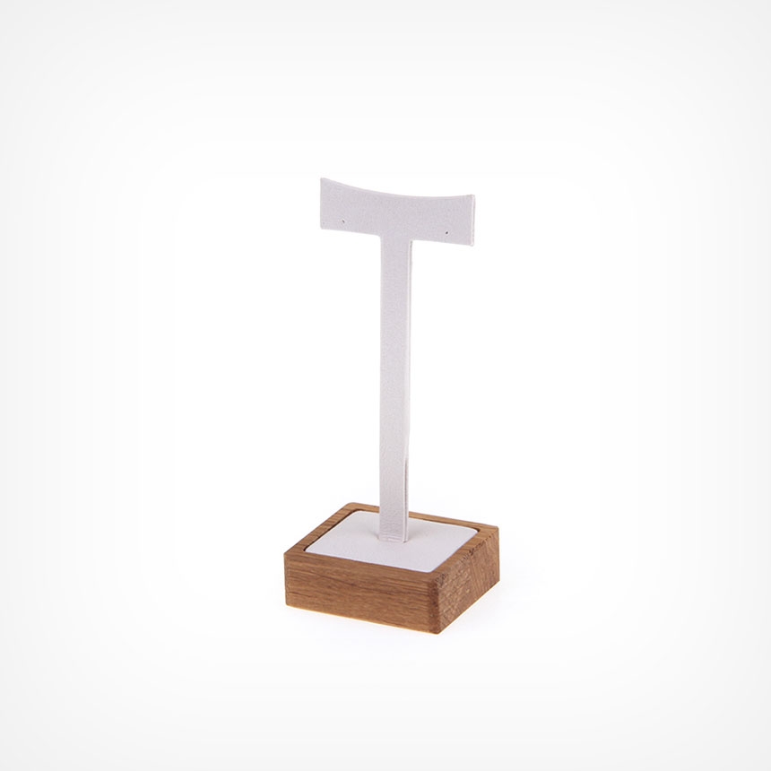 원목 T자 T형 귀걸이 진열대 아이보리 5.5x4.7x13