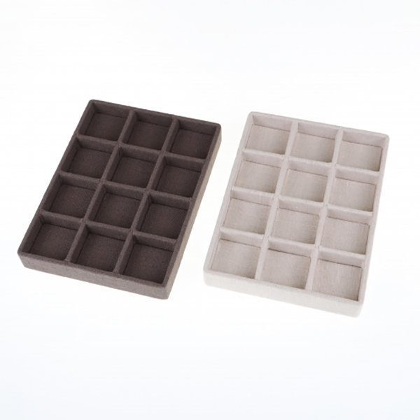 린넨 나눔 12칸 다용도 진열대 브라운 소 20x15x2.8