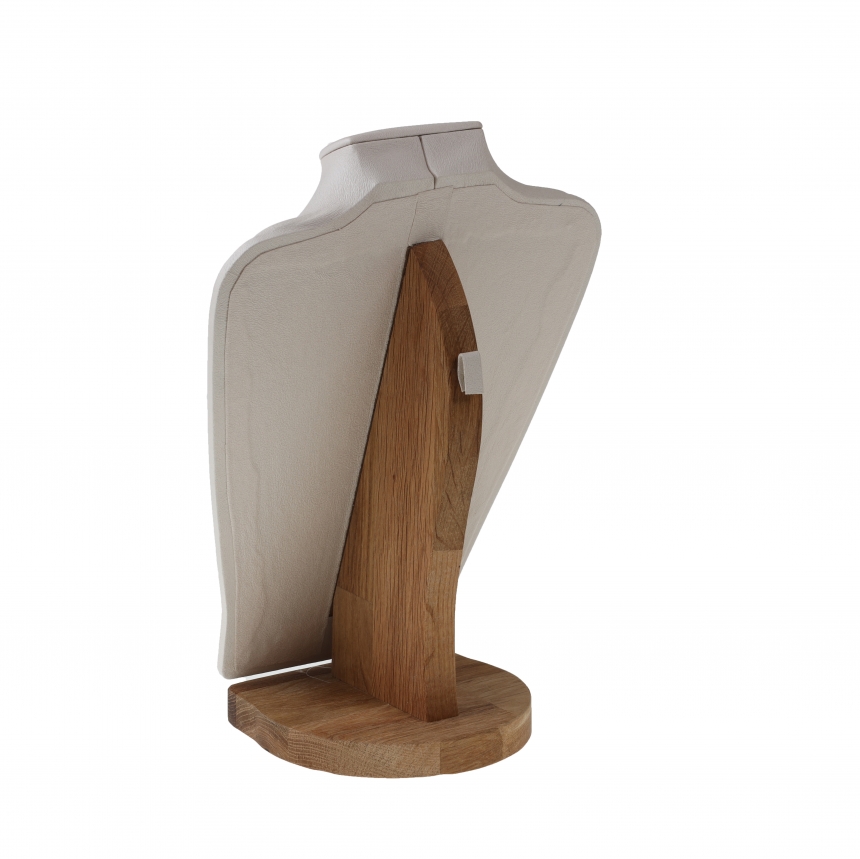 원목 사각 목걸이 마네킹 진열대 아이보리 대 21x11.5x30