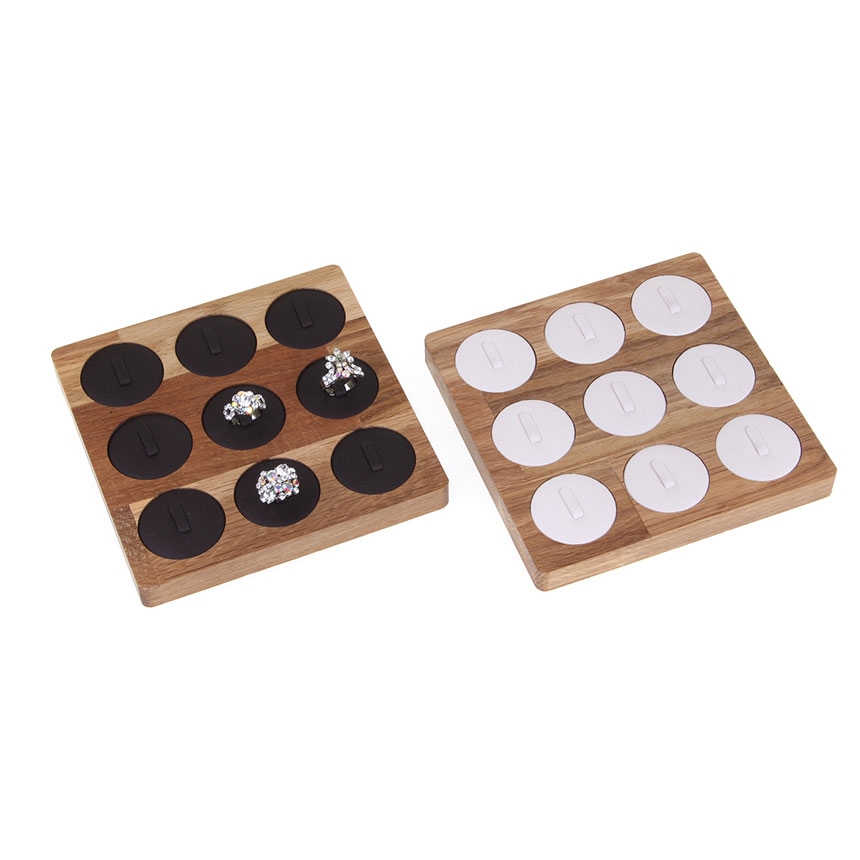 원목 1/9 원형 반지 진열대 브라운 15x15x1.7