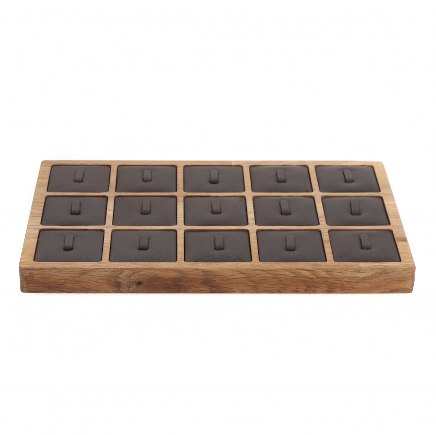 원목 직사각 1/15 반지 진열대 브라운 24.2x15x1.7