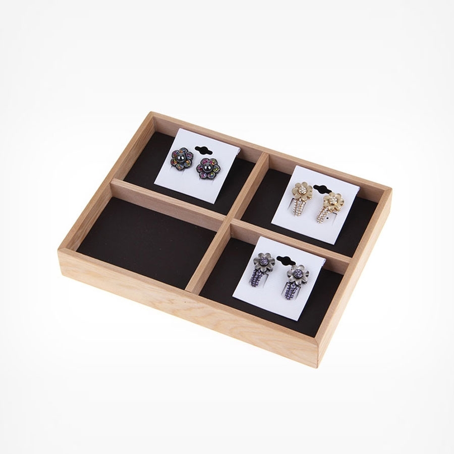 원목 나눔 4칸 다용도 진열대 브라운 20x15x3