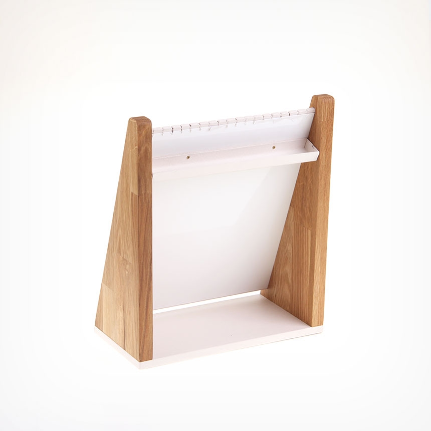 원목 경사 목걸이 진열대 아이보리 대 36x13x30.5