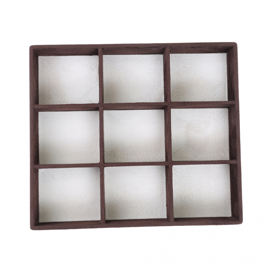 스웨이드 나눔 9칸 다용도 진열대 베이지/브라운 30x26x5.5