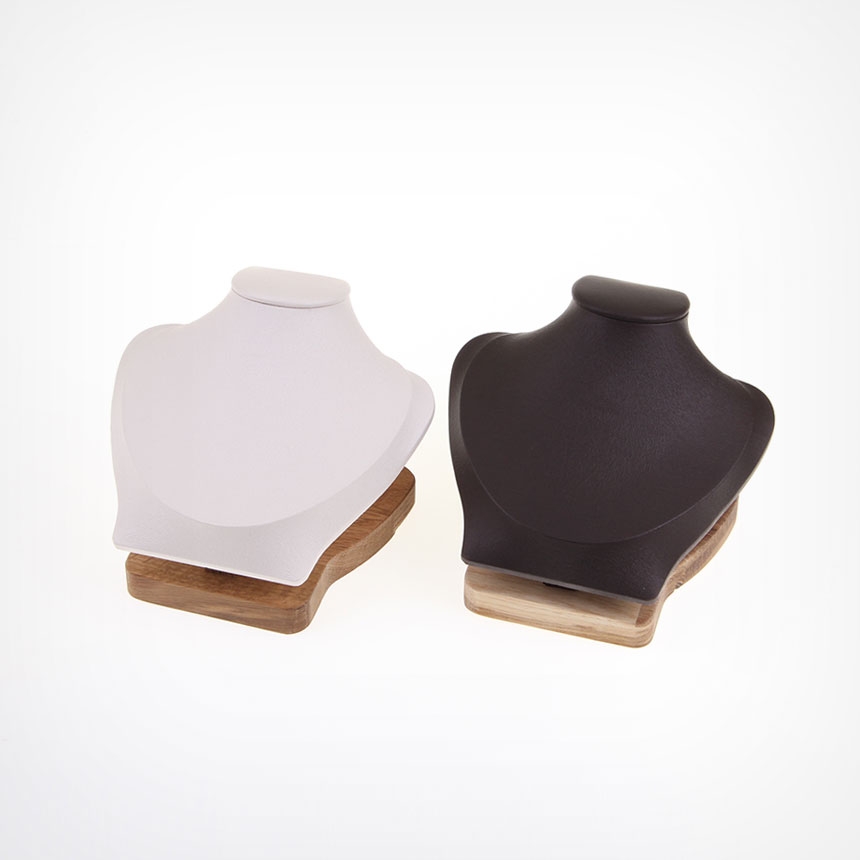 원목 심플 목걸이 마네킹 진열대 아이보리 소 16x14x12