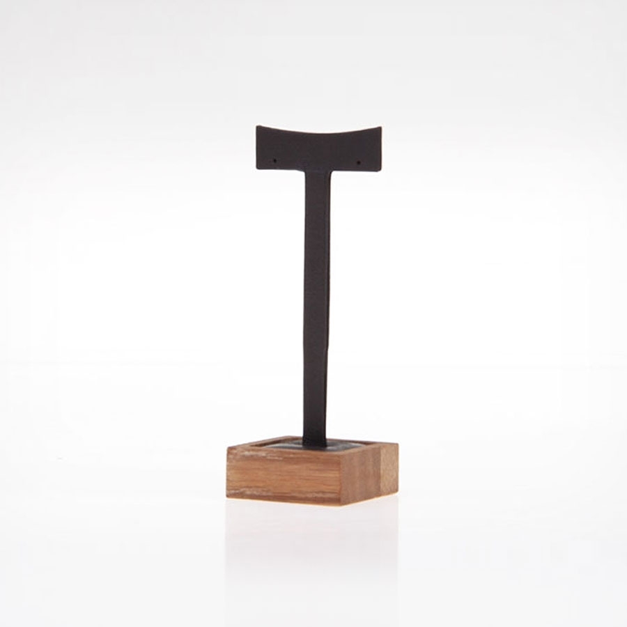 원목 T자 T형 귀걸이 진열대 다크브라운 5.5x4.7x13