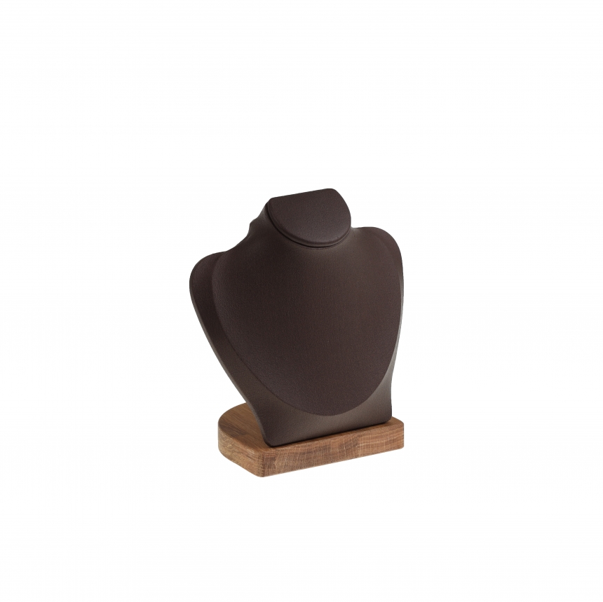 원목 사각 목걸이 마네킹 진열대 브라운 소 16x10x18