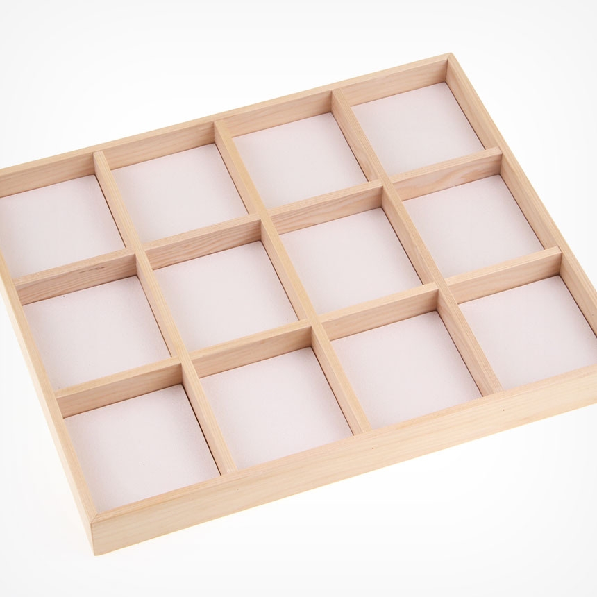 원목 나눔 4칸 다용도 진열대 아이보리 20x15x3