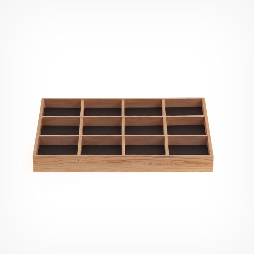 원목 나눔 12칸 다용도 진열대 브라운 30x25x3