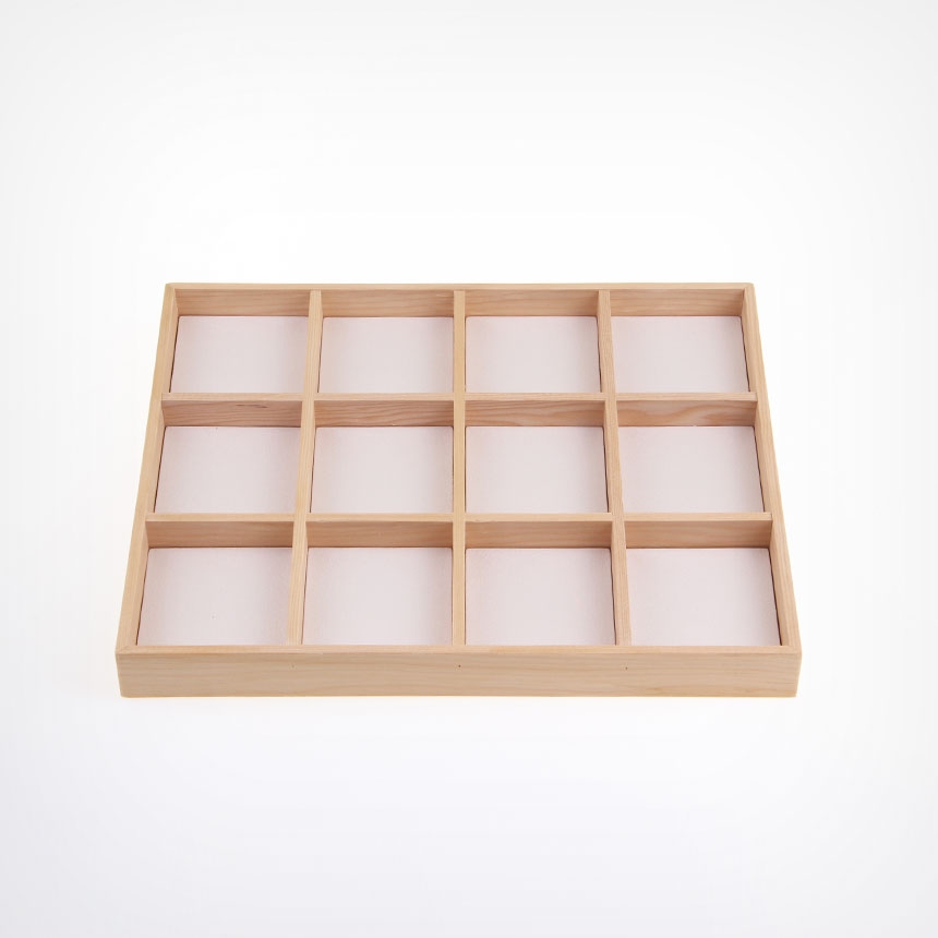원목 나눔 4칸 다용도 진열대 아이보리 20x15x3