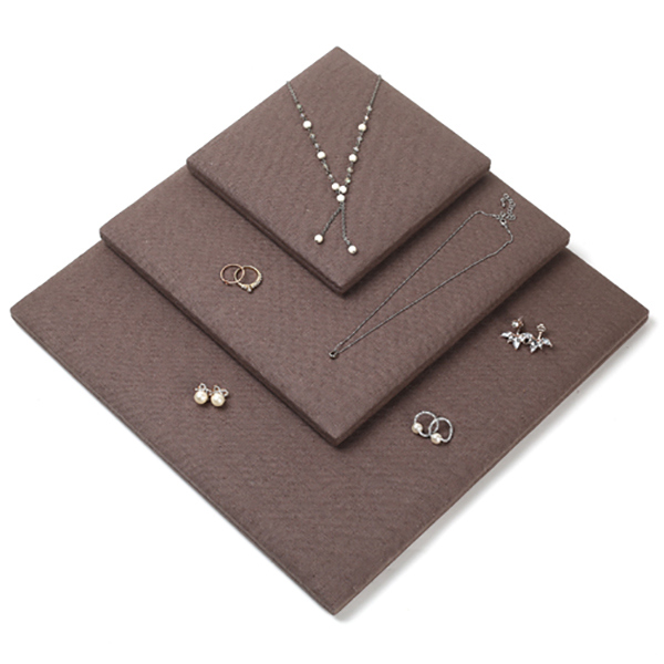 린넨 사각 3단 다용도 진열대 브라운 35x35x2
