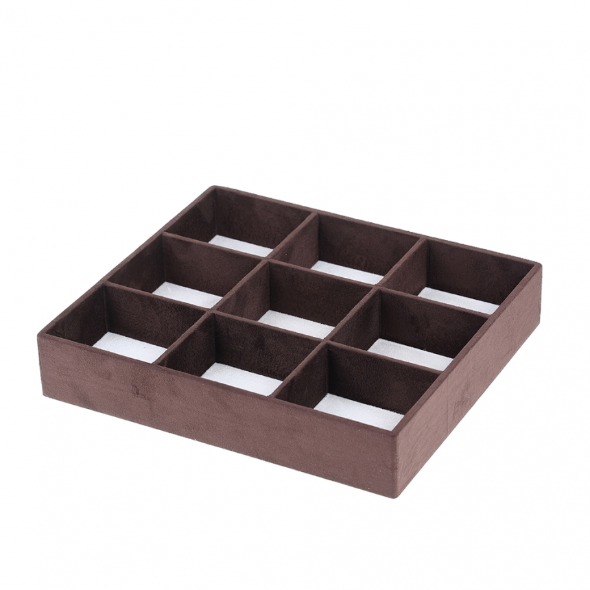 스웨이드 나눔 9칸 다용도 진열대 베이지/브라운 30x26x5.5