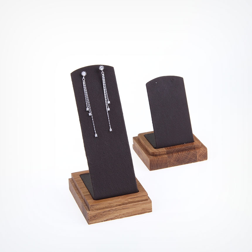 원목 L형 귀걸이 진열대 브라운 소 6x5.5x8